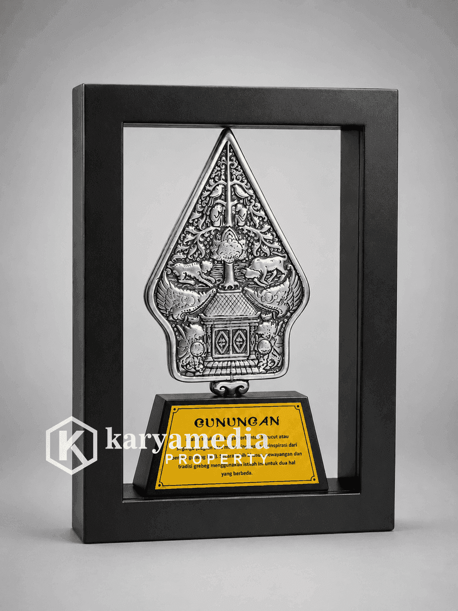 Plakat Wayang Kayu Ukir Premium untuk Penghargaan Klasik