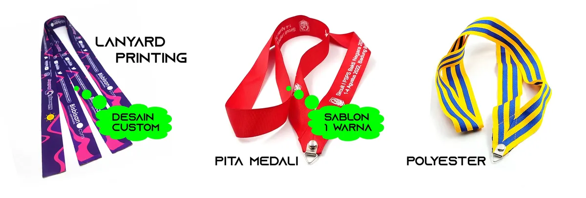 Katalog Tali Medali - Pilihan Lanyard, Pita Sablon, dan Tali Polyester Karyamedia Souvenir