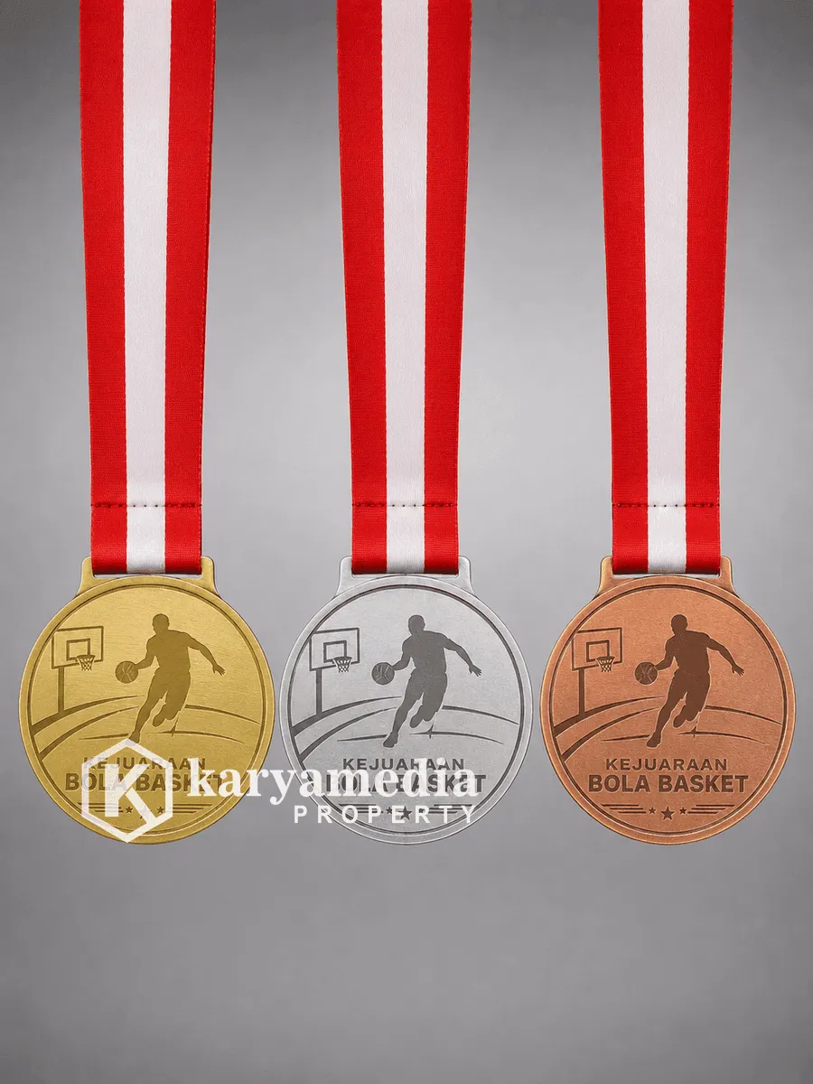 Medali Custom Futsal & Badminton - Medali Custom Karyamedia Souvenir