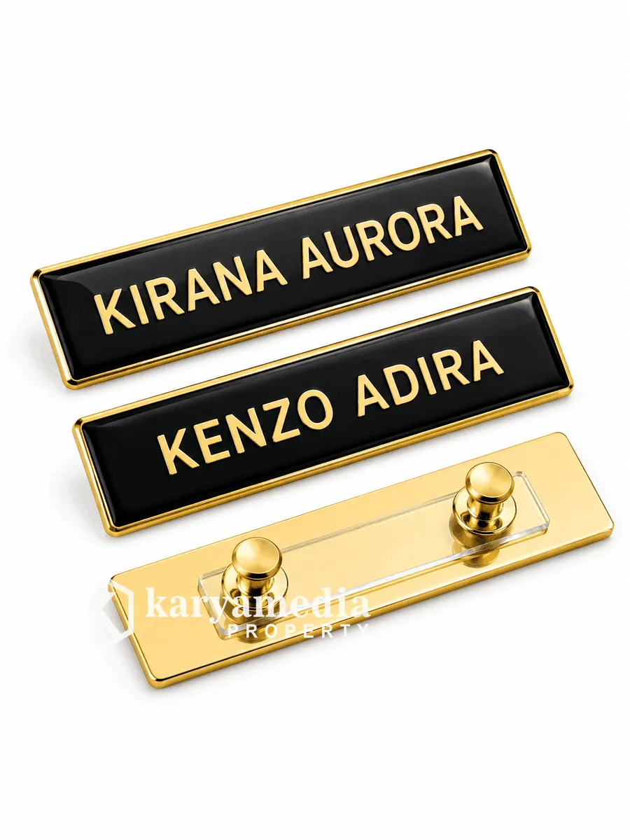 Name Tag Dosen Akrilik Transparan dengan QR Code Profil