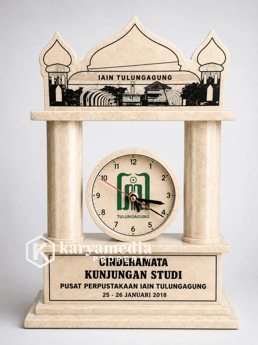 Plakat Marmer Jam IAIN Tulungagung - Plakat Marmer Karyamedia Souvenir