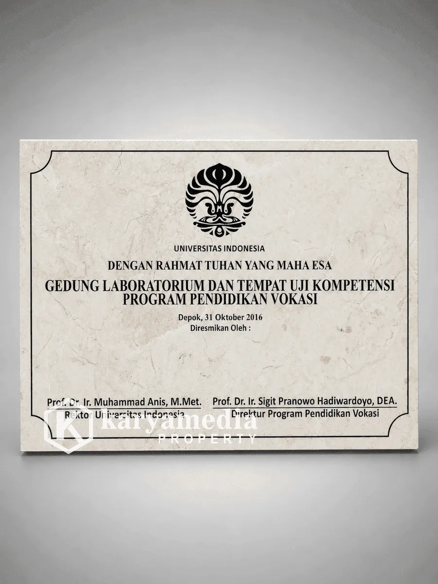 Prasasti Marmer Custom untuk Gedung dan Peresmian