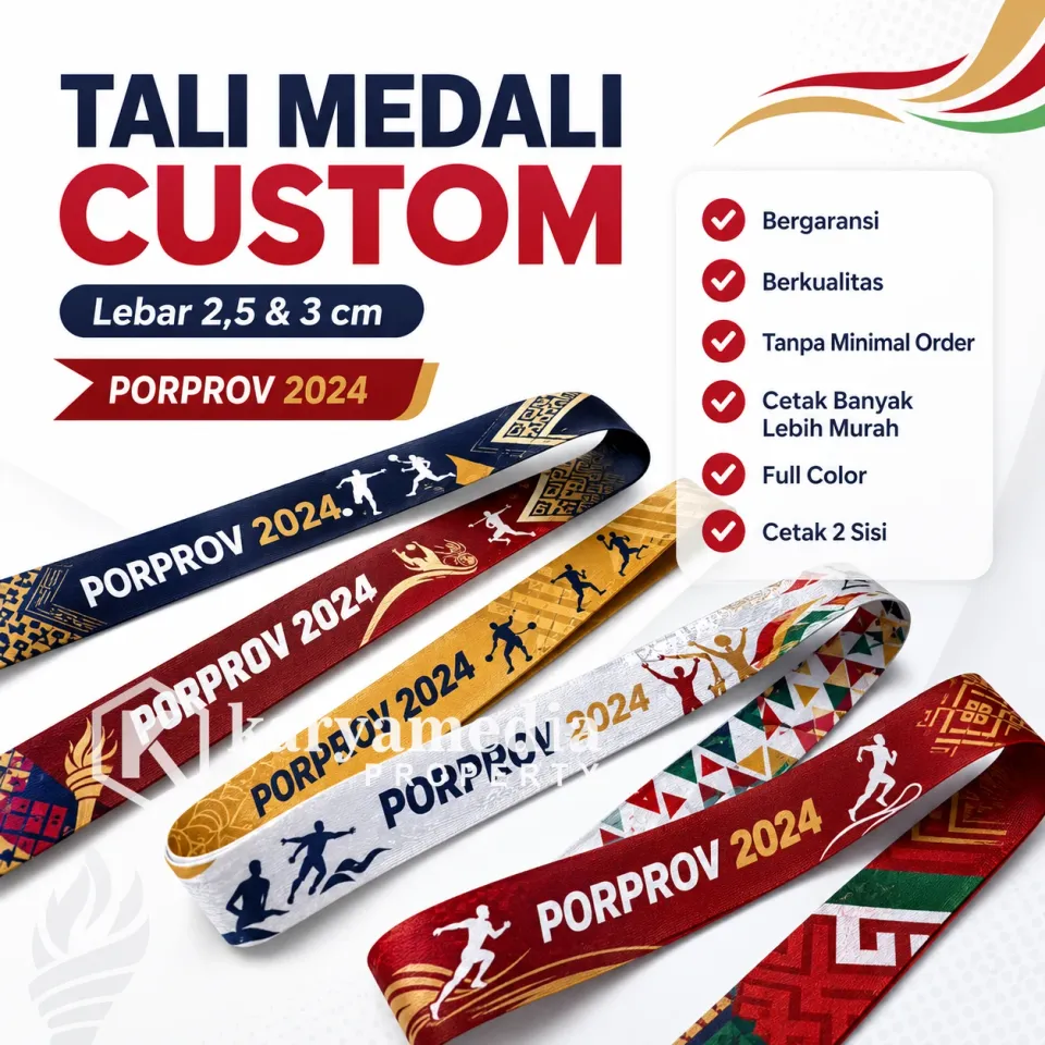 Tali Lanyard Porprov - Template Medali Custom Karyamedia Souvenir