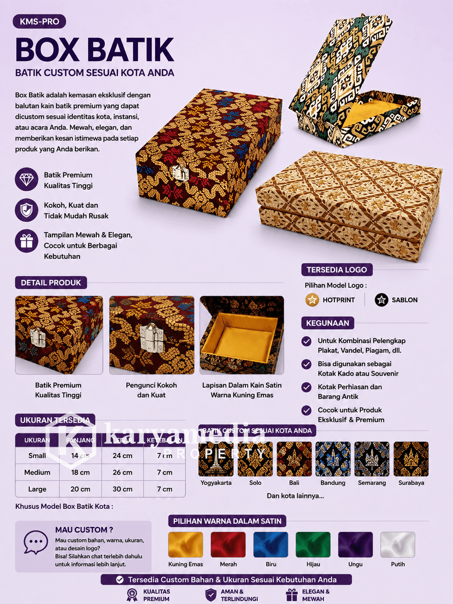 box batik motif bunga dan geometris