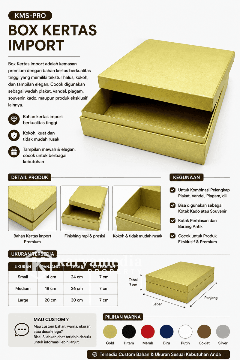 box kertas import hard box rigid struktur kaku