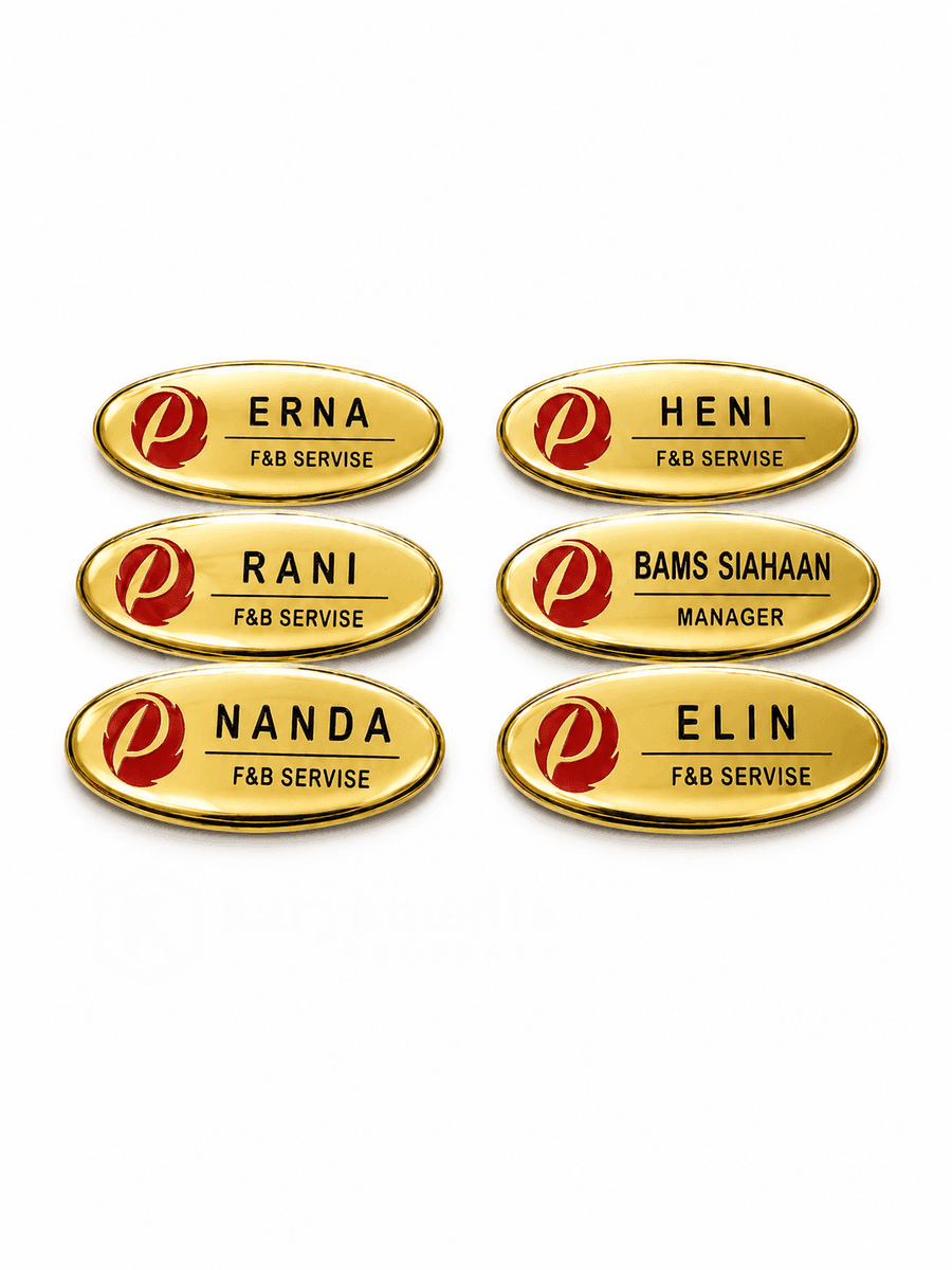 name tag custom kayu alami