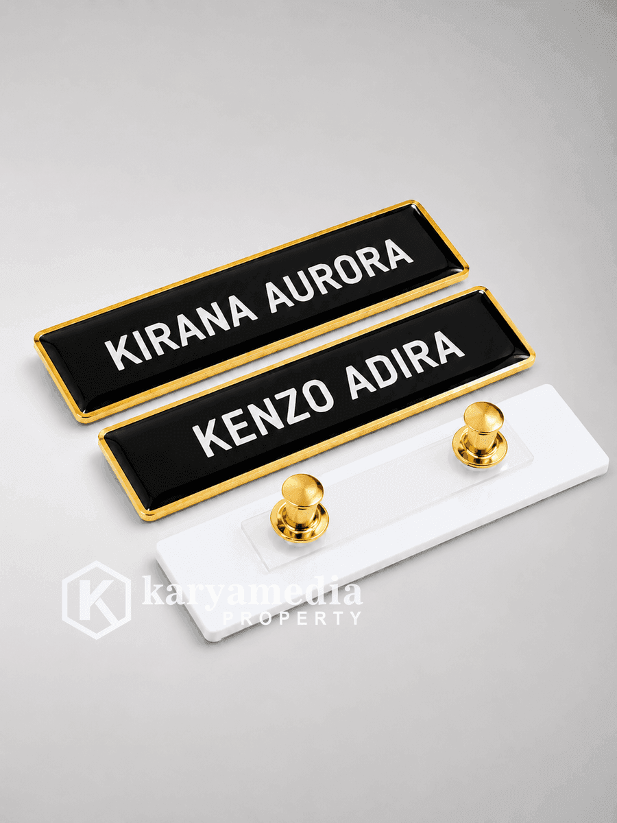 name tag custom hasil sablon