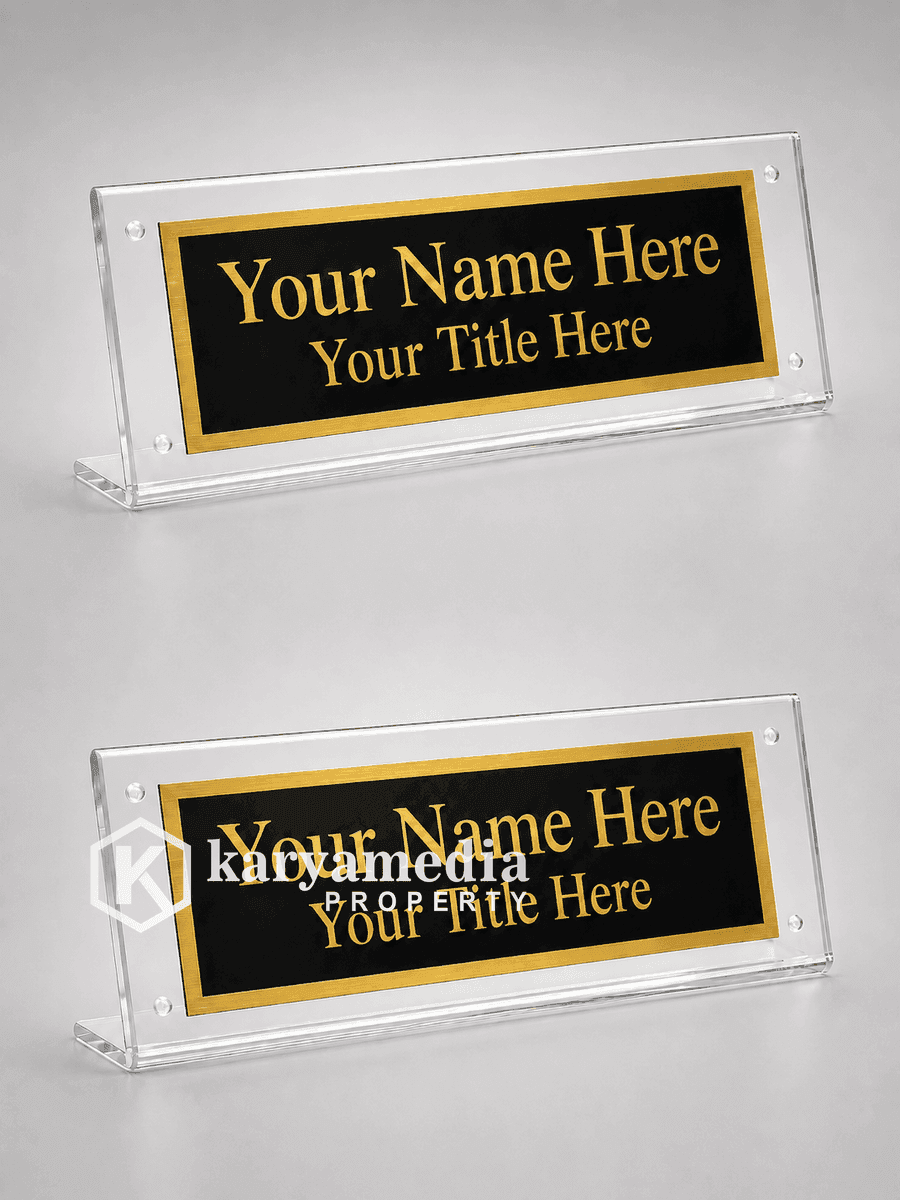 papan nama meja akrilik custom